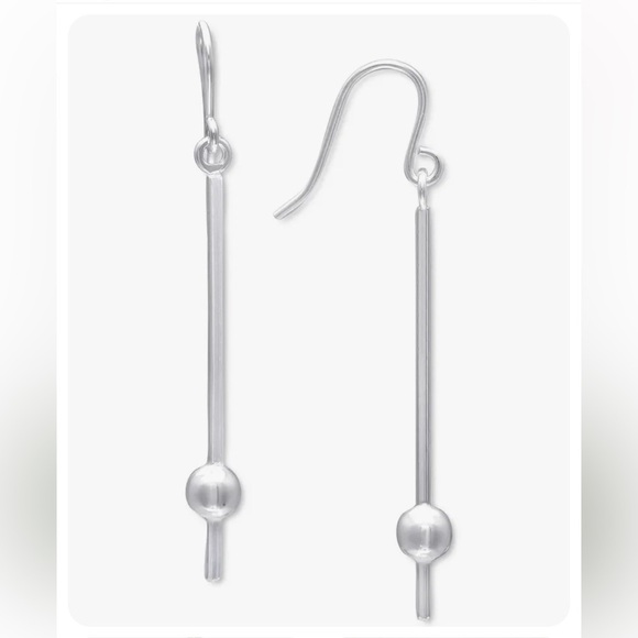NWT GIANI BERNINI STERLING SILVER POLISHED BALL & STICK EARRINGS - Picture 1 of 6